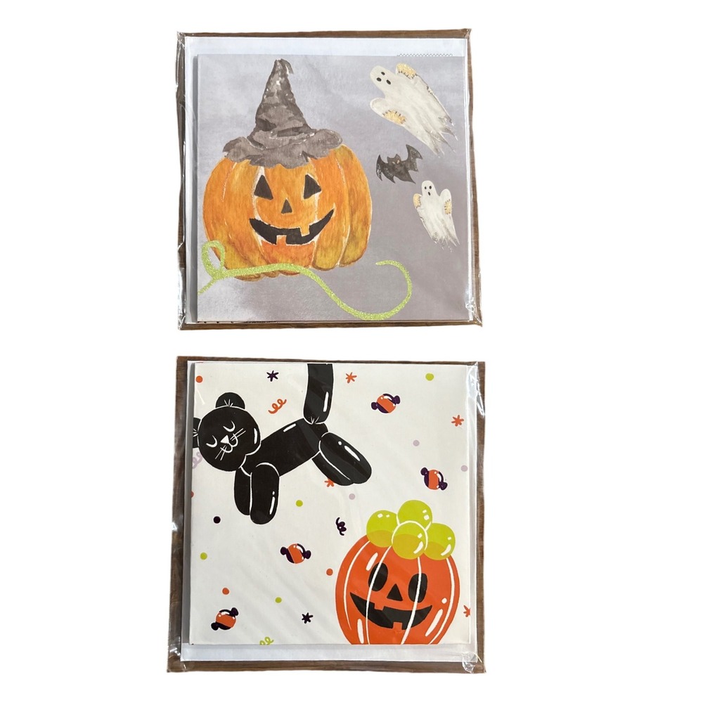 2 Halloween Pop Up Cards Pumpkin Ghost Fall Cards Black Cat‎ Jack-o'-lantern